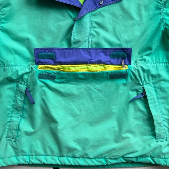 Vintage Made in USA Patagonia Anorak Half Zip Snap T Jacket Faded Green Neon L - Picture 6 of 16